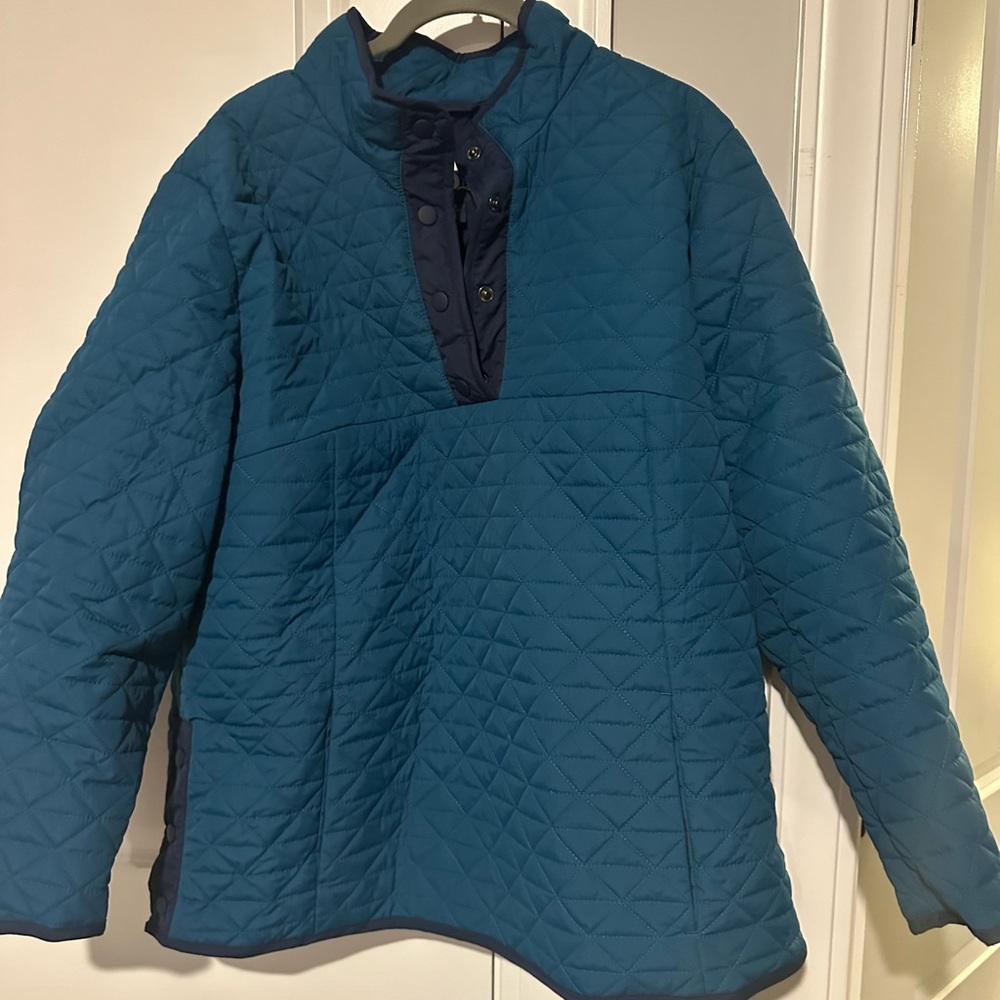 Quilted Blue Pullover Jacket